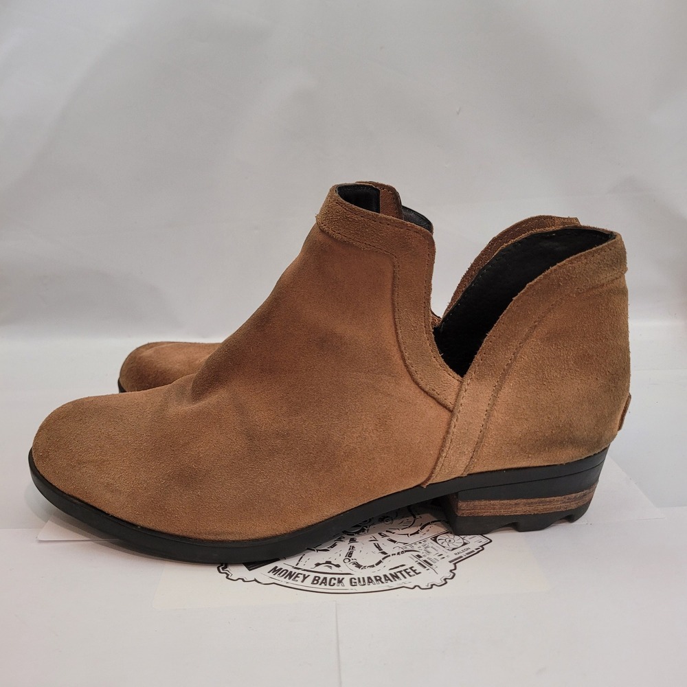 Sorel Lolla Cut-Out Bootie Womens 9.5 Brown Suede Waterproof Ankle Boots